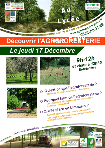 L'affiche de la formation en agroforesterie du CFPPA de Saint-Yrieix-la-Perche