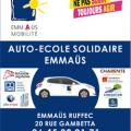 L'affiche de l'auto-école solidaire d'Emmaüs de Ruffec