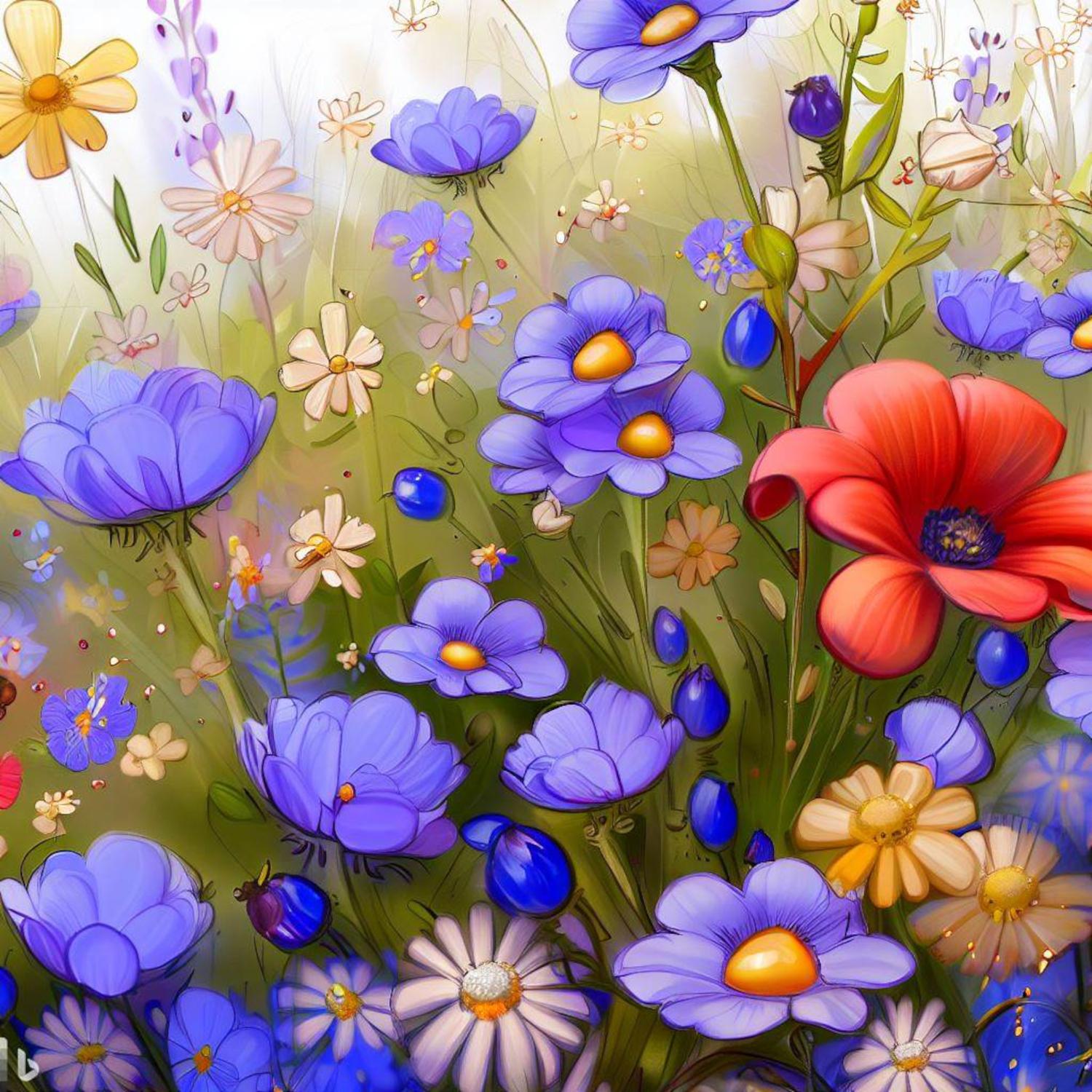 Fleurs des champs, fond de mon site web