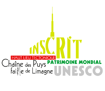 Le logo de la chaîne des Puys classée par l'Unesco