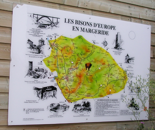 Une carte de situation illustrée du Parc aux bisons d'Europe