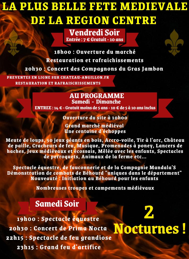Programme de la 10e fête médiévale de La Chapelle d'Angillon