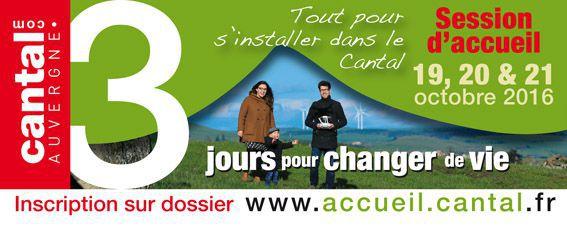 Bannière de la session d'accueil - 2016 - dans le Cantal